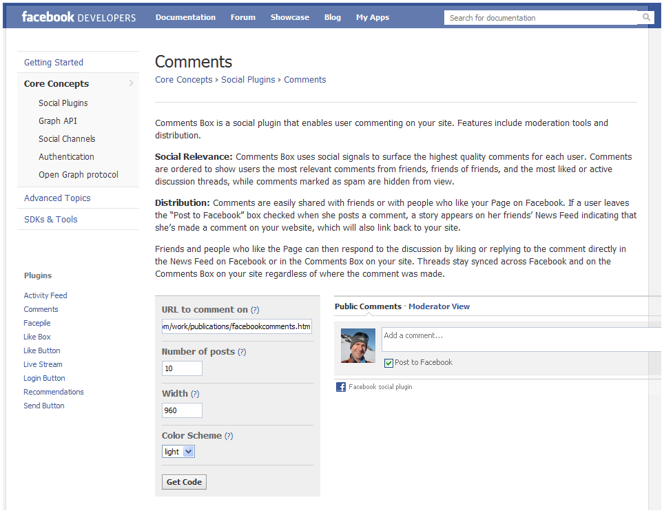 Facebook Comments Screen 2